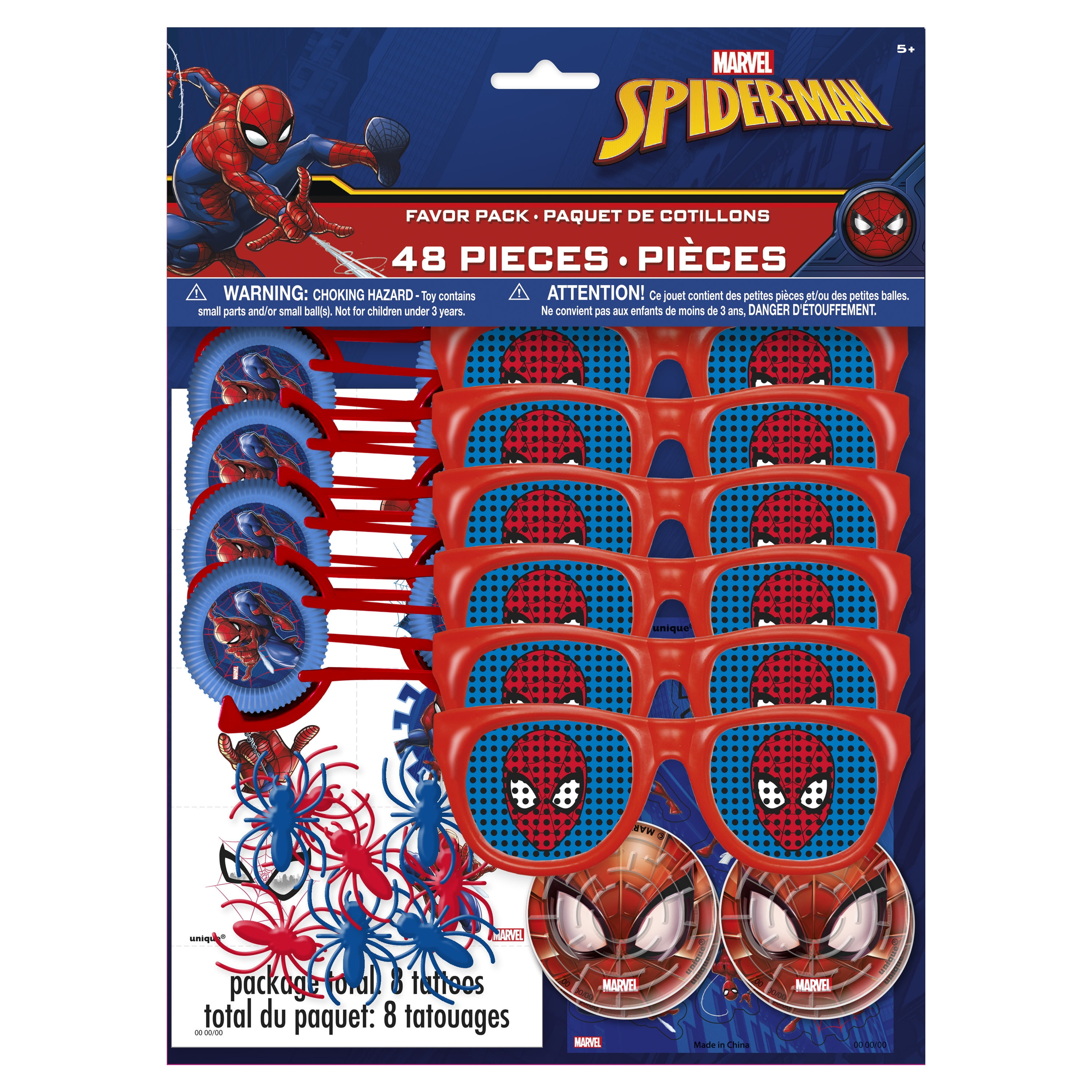 Spiderman Birthday Party Favors for 8 Guests, 48pcs - Walmart.com
